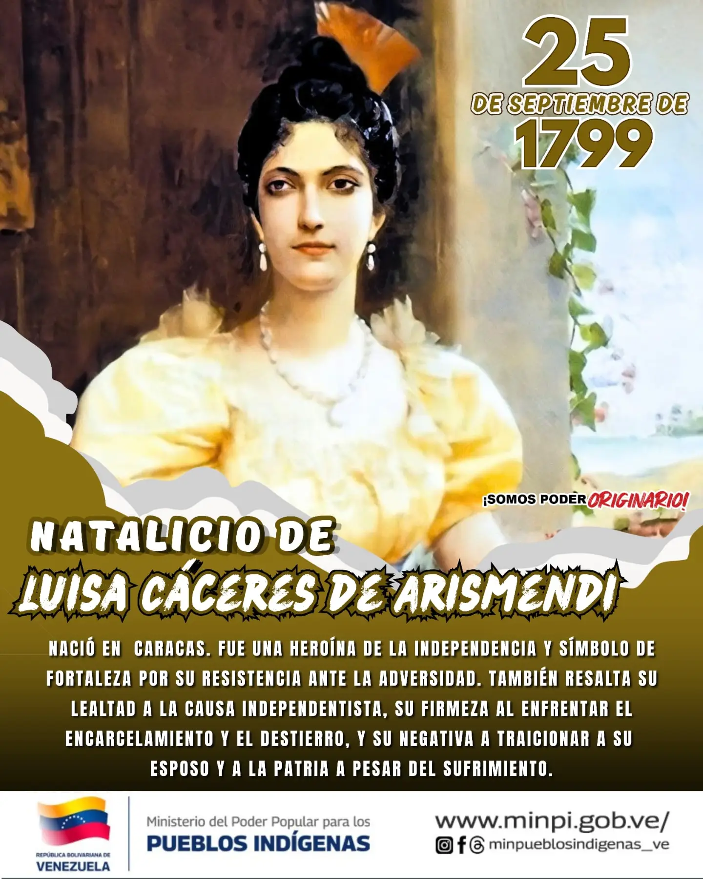Imagen de la noticia: Natalicio de Luisa Cáceres de Arismendi
